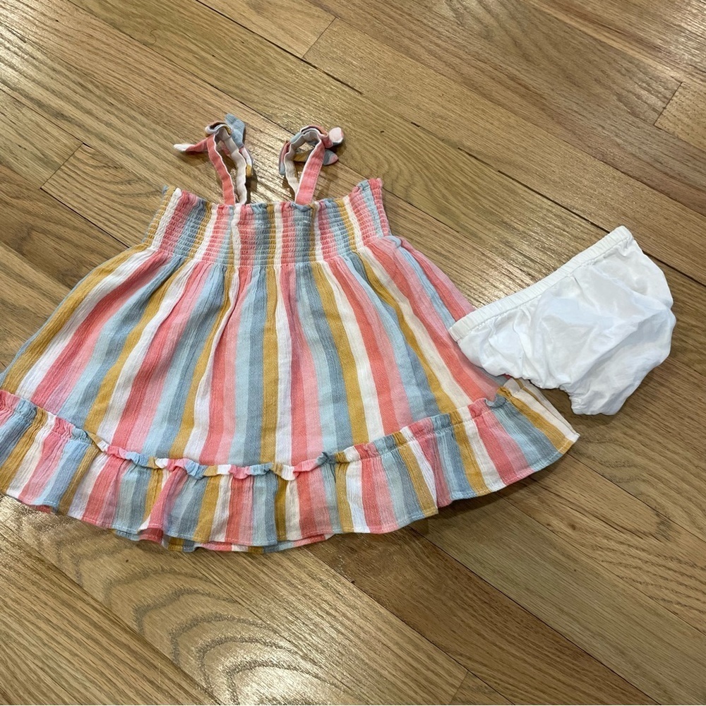 Janie and Jack Striped Crinkle Gauze Dress - Picture 5 of 7